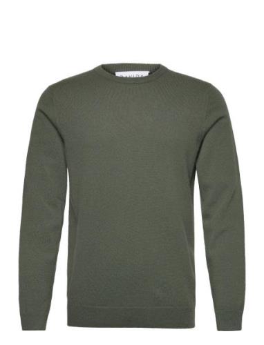 Man O-Neck Plain Designers Knitwear Round Necks Green Davida Cashmere