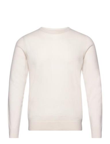 Man O-Neck Plain Designers Knitwear Round Necks White Davida Cashmere