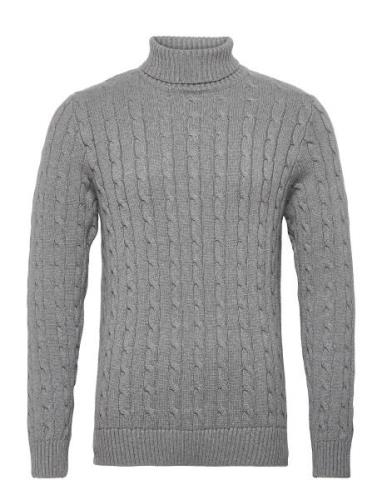 Slhryan Structure Roll Neck W Tops Knitwear Turtlenecks Grey Selected ...