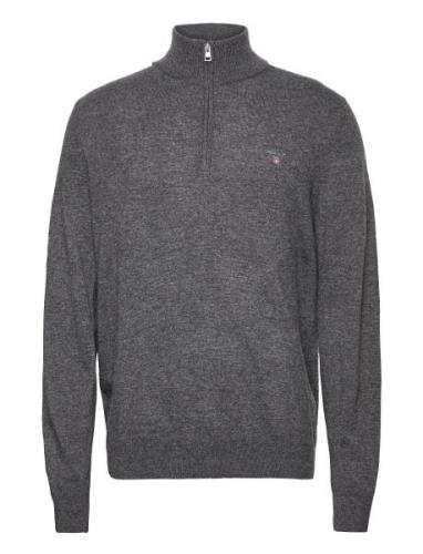 Lambswool Blend Zip Tops Knitwear Half Zip Jumpers Grey GANT