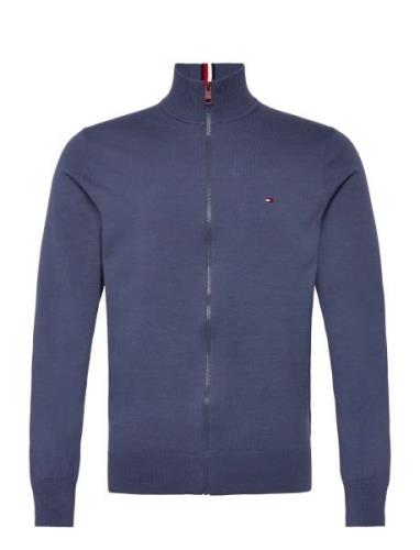 1985 Zip Through Tops Knitwear Full Zip Jumpers Blue Tommy Hilfiger