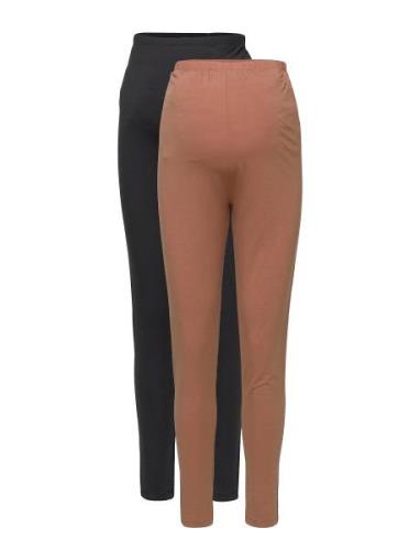 Mlcharlie Jersey Leggings 2-Pack A Cur Bottoms Leggings Brown Mamalici...