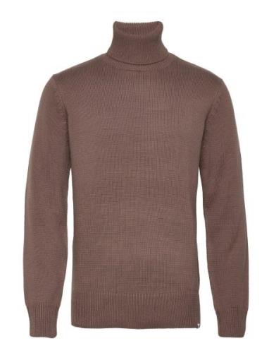 Grant Turtleneck Cotton Knit Tops Knitwear Turtlenecks Brown Les Deux