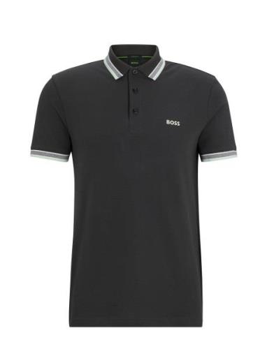 Paddy Sport Polos Short-sleeved Black BOSS