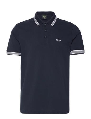 Paddy Sport Polos Short-sleeved Navy BOSS