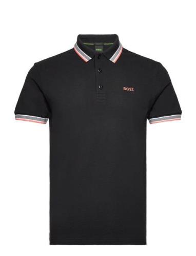 Paddy Sport Polos Short-sleeved Black BOSS