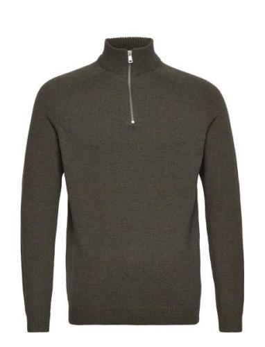 Onsedward Reg 7 Wool Half Zip Knit Tops Knitwear Half Zip Jumpers Khak...