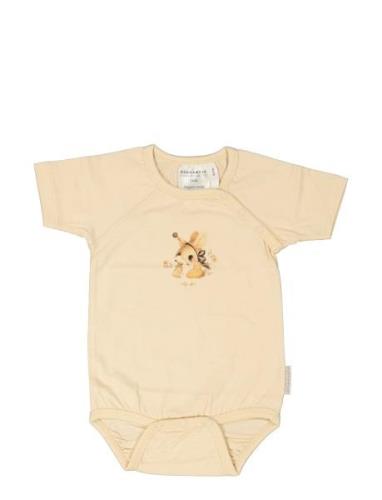 Geggamoja X Mrs Mighetto Bamboo Body S.s Bodies Short-sleeved Beige Ge...