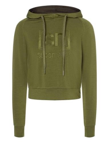 W Liquid Flow Logo Hoodie Tops Sweat-shirts & Hoodies Hoodies Green Su...