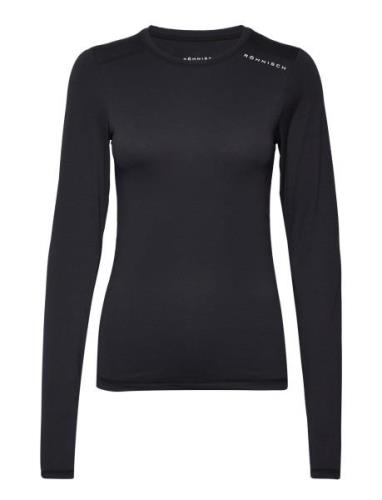 Jacquard Long Sleeve Sport T-shirts & Tops Long-sleeved Black Röhnisch