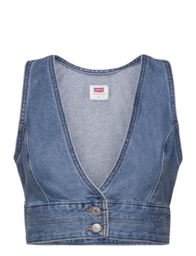 Raine Denim Crop Top Check You Tops Crop Tops Sleeveless Crop Tops Blu...