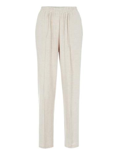 Yasviggi Hw Ankle Pant Noos Bottoms Trousers Joggers Cream YAS