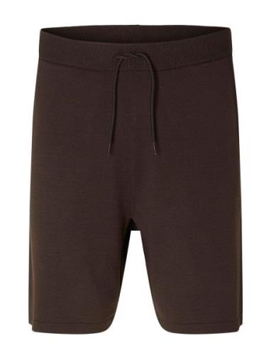 Slhteller Knit Shorts Bottoms Shorts Sweat Shorts Brown Selected Homme