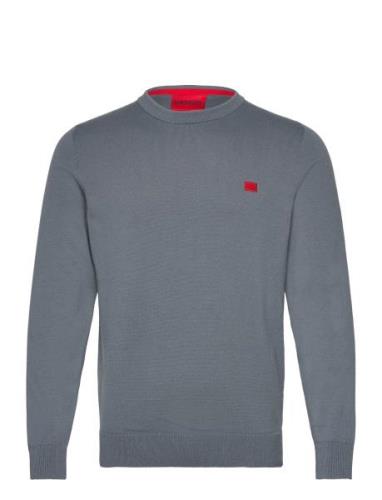 San Cassius-C1 Designers Knitwear Round Necks Blue HUGO