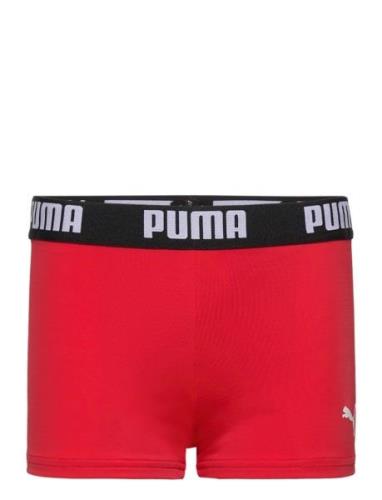 Puma Swim Boys Logo Swim Trunk 1P Sport Swimshorts Red Puma Swim