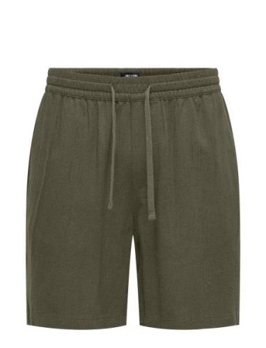 Onstel Visc Lin Shorts 0075 Cs Bottoms Shorts Casual Green ONLY & SONS