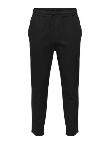 Onslinus Crop 0007 Cot Lin Pnt Noos Bottoms Trousers Casual Black ONLY...