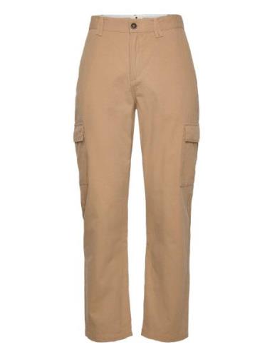 Akjan Big Pocket Pant Bottoms Trousers Cargo Pants Beige Anerkjendt