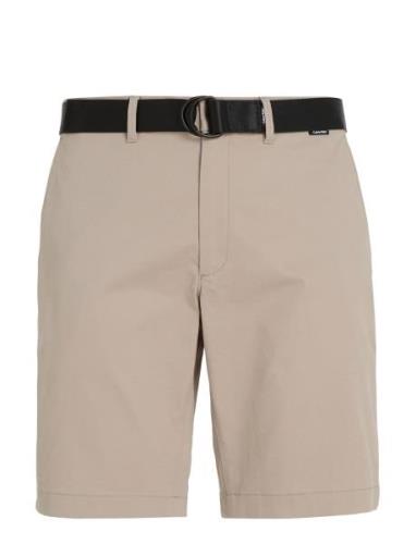 Modern Twill Slim Short Belt Bottoms Shorts Chinos Shorts Beige Calvin...