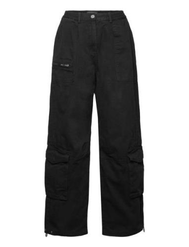 Cotton Boxy Cargo Trousers Bottoms Trousers Cargo Pants Black HAN Kjøb...