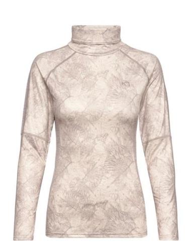 Fierce Long Sleeve Sport T-shirts & Tops Long-sleeved Beige Kari Traa