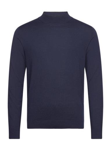 Slhtown Merino Coolmax Knit Mock B Noos Tops Knitwear Turtlenecks Navy...