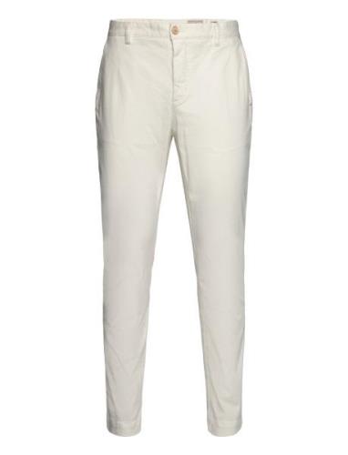 Jeffrey Brushed Chino Designers Trousers Chinos Cream Morris