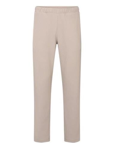 Slhstraight196-Plisse Trouser Ex Bottoms Trousers Casual Beige Selecte...