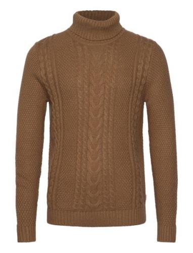 Jjcraig Knit Roll Neck Aw23 Tops Knitwear Turtlenecks Brown Jack & J S