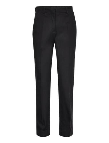 Stretch Gabardine Slim Cropped Bottoms Trousers Slim Fit Trousers Blac...