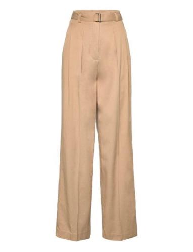 D2. Hw Pleated Fluid Chinos Bottoms Trousers Chinos Beige GANT