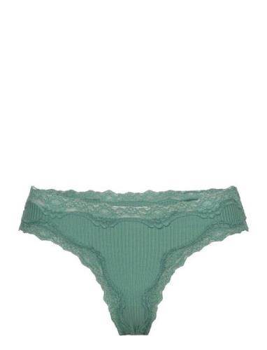 Silk Brasilian W/ Lace Lingerie Panties Brazilian Panties Green Rosemu...