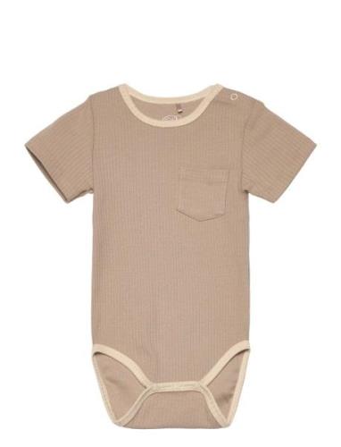 Bodystocking Bodies Short-sleeved Beige Sofie Schnoor Baby And Kids