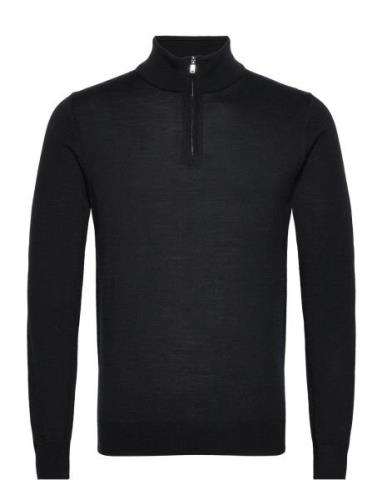 Blackhall Tops Knitwear Half Zip Jumpers Black Reiss