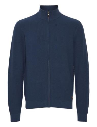 Bhcodford Zipthrough Tops Knitwear Full Zip Jumpers Navy Blend