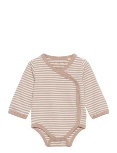 Wrap Body Ls Y/D Stripe Bodies Wrap Bodies Beige Fixoni