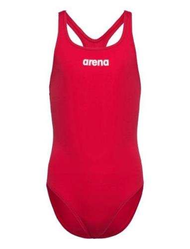 Girl's Team Swimsuit Swim Pro Solid Sport Swimsuits Red Arena