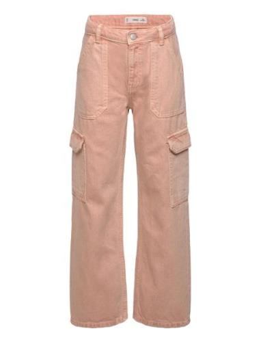 Cotton Cargo Trousers Bottoms Pink Mango