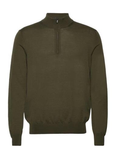 100% Merino Wool Sweater With Zip Collar Tops Knitwear Half Zip Jumper...