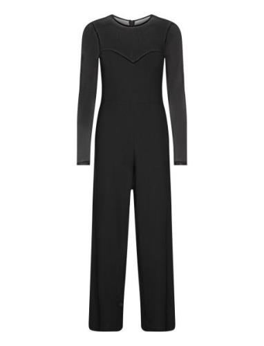 Onlsansa L/S Mesh Mix Jumpsuit Jrs Bottoms Jumpsuits Black ONLY