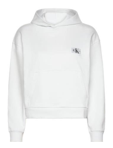 Woven Label Hoodie Tops Sweat-shirts & Hoodies Hoodies White Calvin Kl...