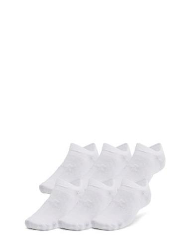 Ua Essential No Show 6Pk Sport Socks Footies-ankle Socks White Under A...