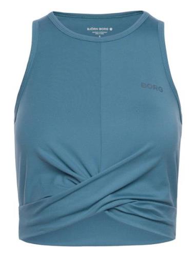 Studio Cross Tank Sport Crop Tops Sleeveless Crop Tops Blue Björn Borg