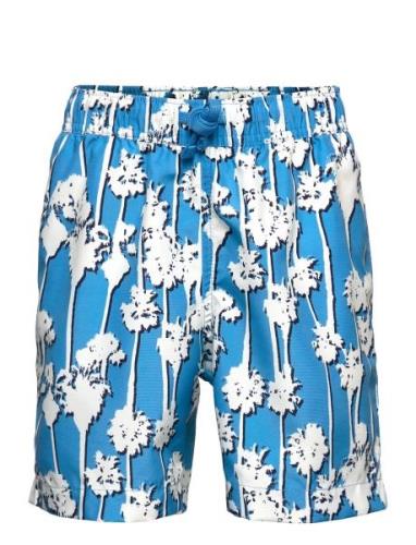 Borg Print Swim Shorts Sport Swimshorts Blue Björn Borg