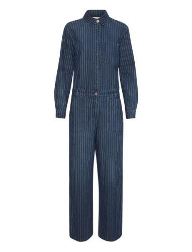 Crfrida Ankl Denim Jumpsuit Bottoms Jumpsuits Navy Cream