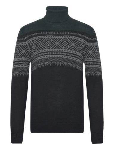 Heritage Jaqcuard Roller Neck Tops Knitwear Turtlenecks Black Lindberg...