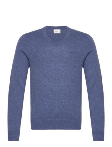 Extrafine Lambswool V-Neck Tops Knitwear V-necks Blue GANT