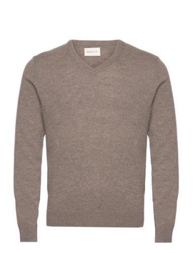 Extrafine Lambswool V-Neck Tops Knitwear V-necks Brown GANT