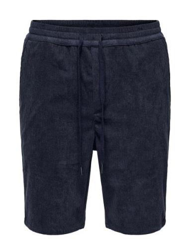 Onslinus Corduroy 0111 Shorts Bottoms Shorts Casual Navy ONLY & SONS