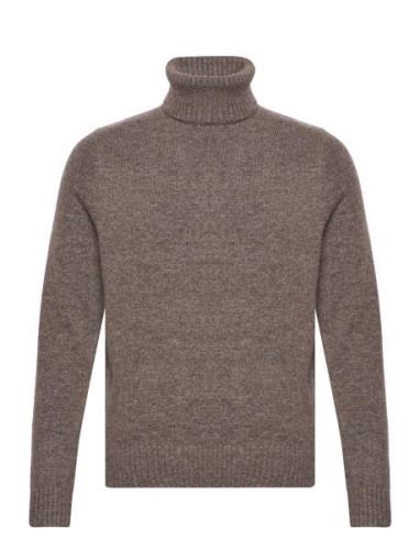 Brushed Roll Neck Jumper Tops Knitwear Turtlenecks Brown Superdry